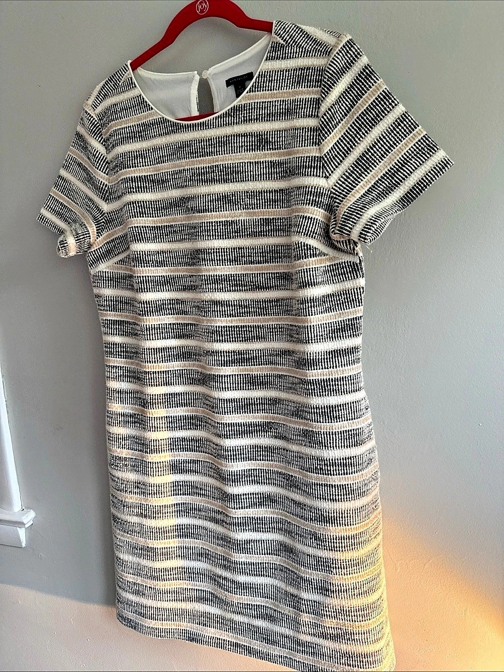 Ann Taylor Striped Mini Dress in Black & White Like New